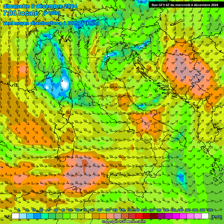 Modele GFS - Carte prvisions 