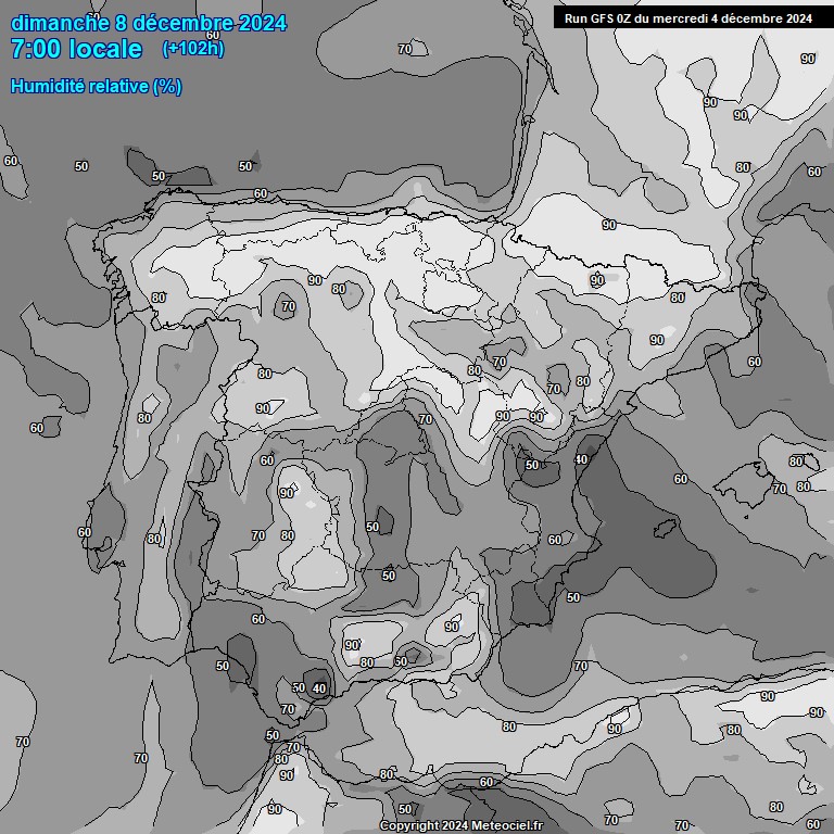 Modele GFS - Carte prvisions 