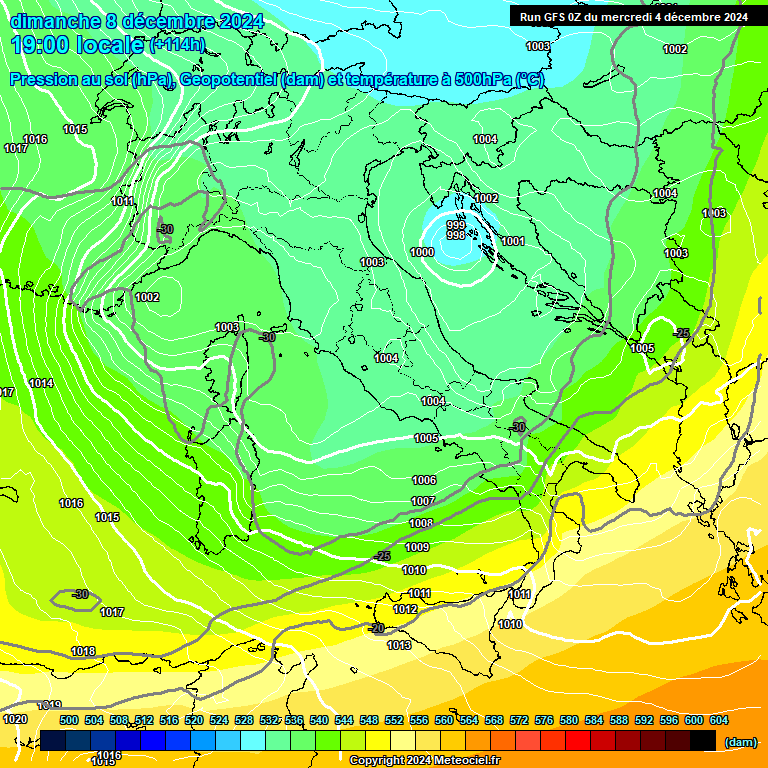 Modele GFS - Carte prvisions 