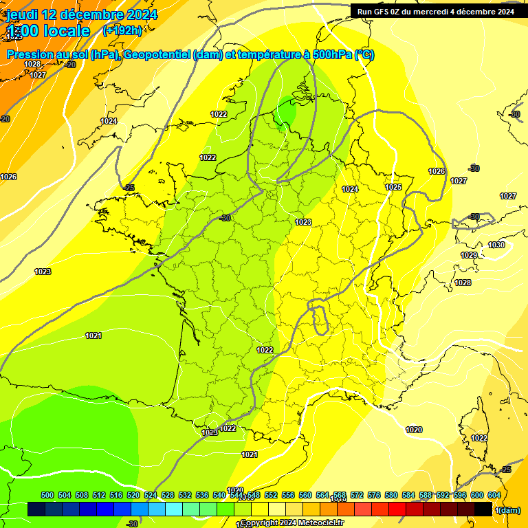 Modele GFS - Carte prvisions 