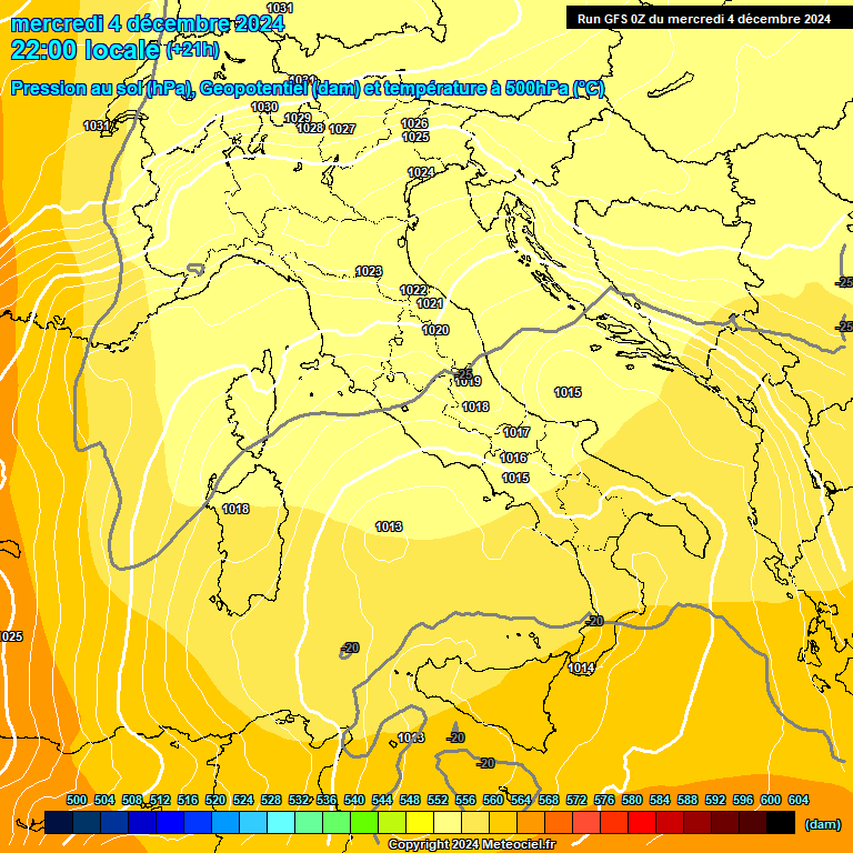 Modele GFS - Carte prvisions 