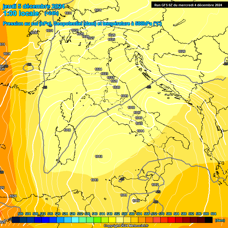 Modele GFS - Carte prvisions 