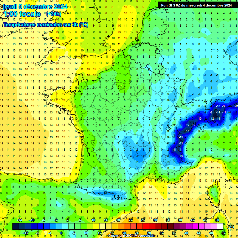 Modele GFS - Carte prvisions 