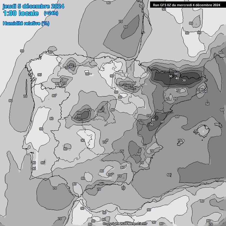 Modele GFS - Carte prvisions 