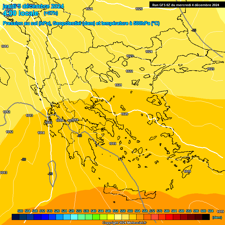 Modele GFS - Carte prvisions 