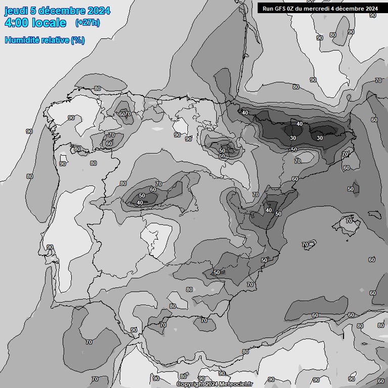 Modele GFS - Carte prvisions 