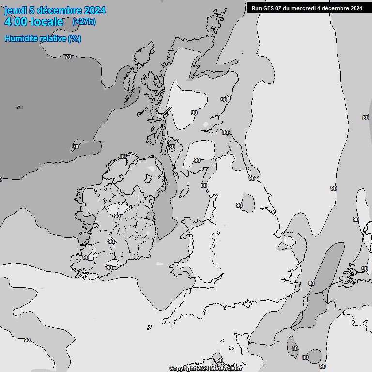 Modele GFS - Carte prvisions 