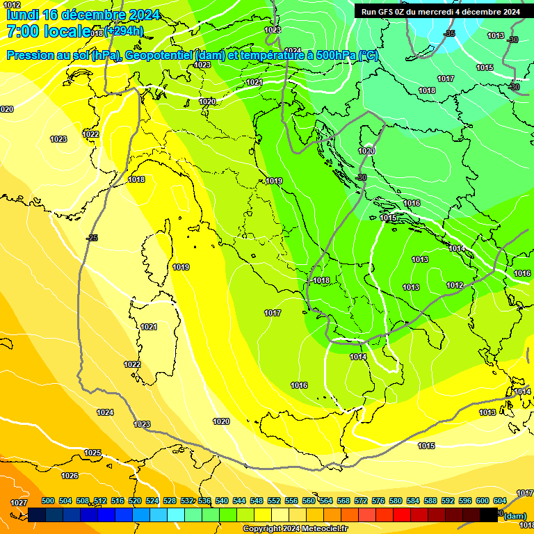 Modele GFS - Carte prvisions 