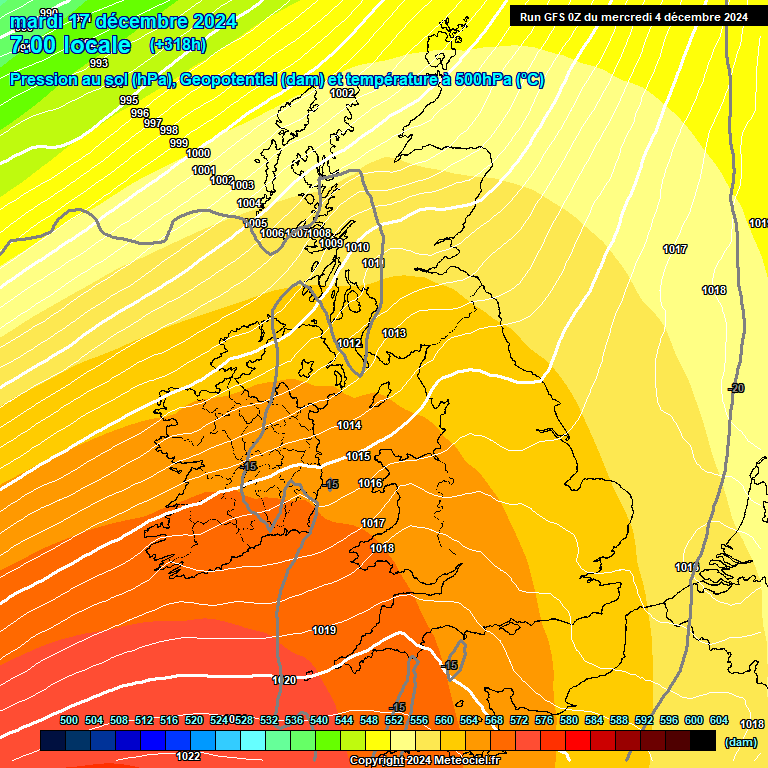 Modele GFS - Carte prvisions 