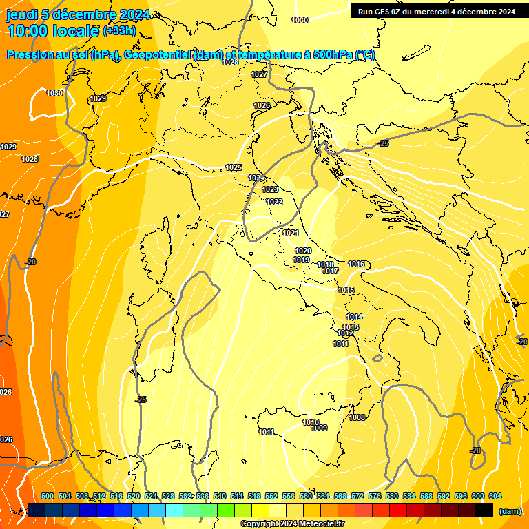 Modele GFS - Carte prvisions 