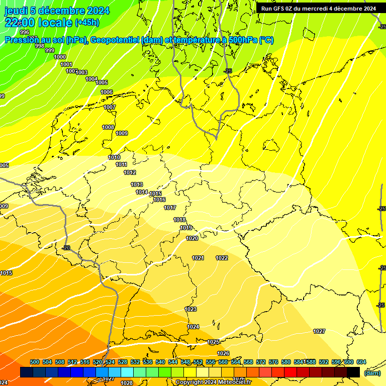 Modele GFS - Carte prvisions 