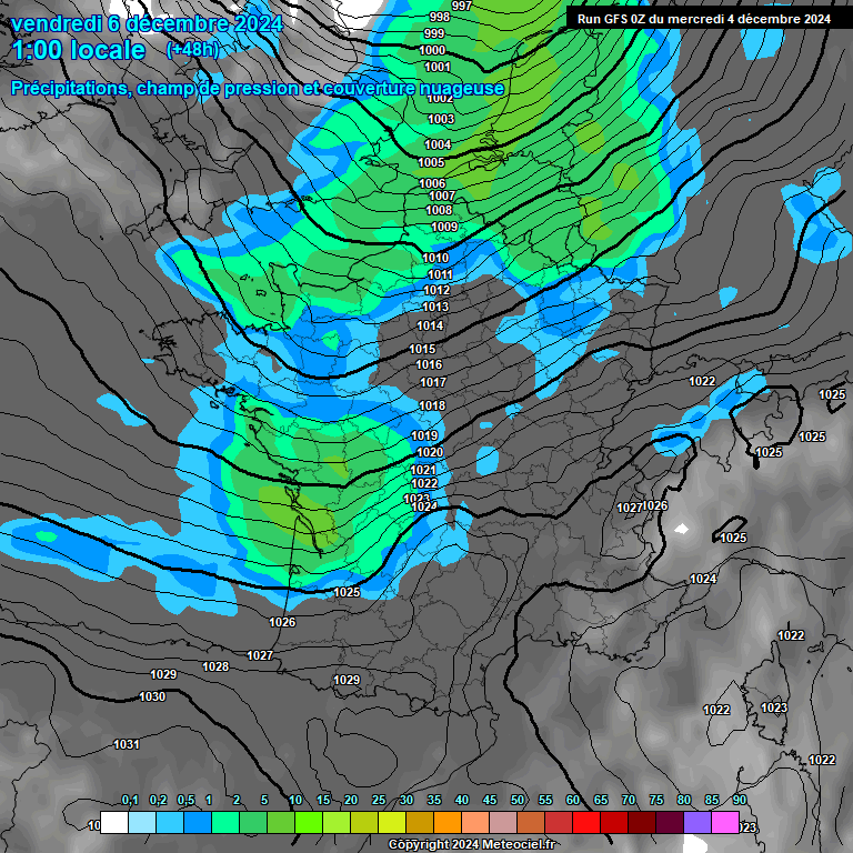 Modele GFS - Carte prvisions 