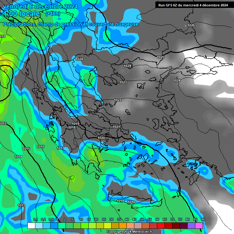 Modele GFS - Carte prvisions 