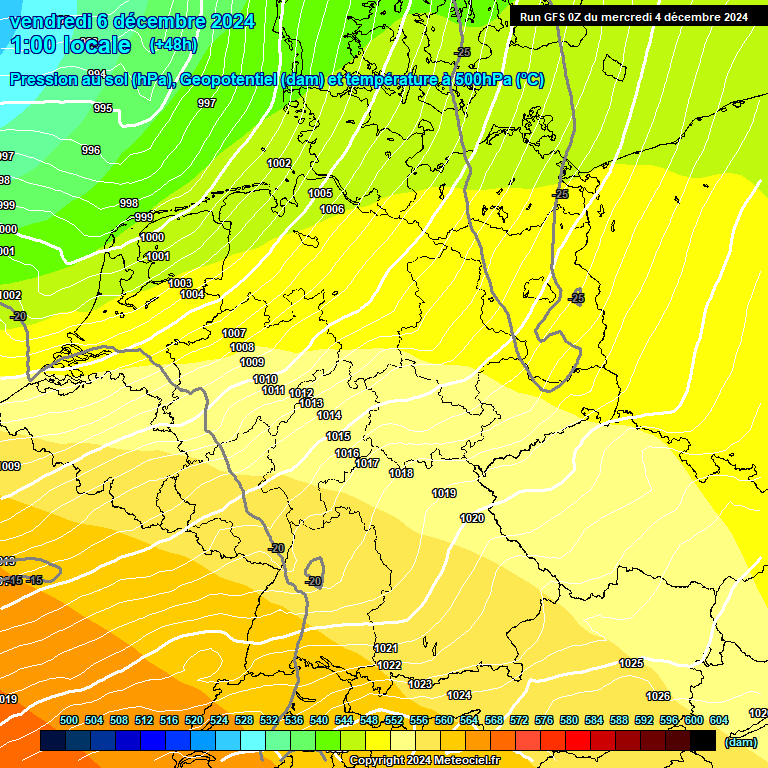 Modele GFS - Carte prvisions 