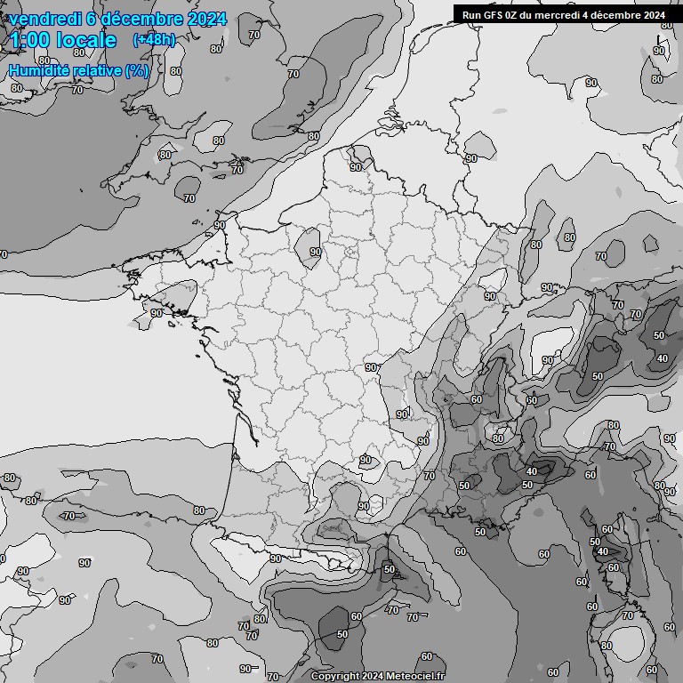 Modele GFS - Carte prvisions 