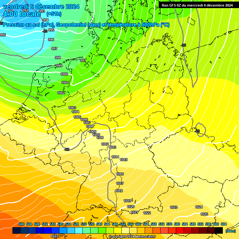 Modele GFS - Carte prvisions 