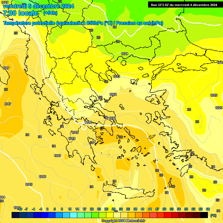 Modele GFS - Carte prvisions 