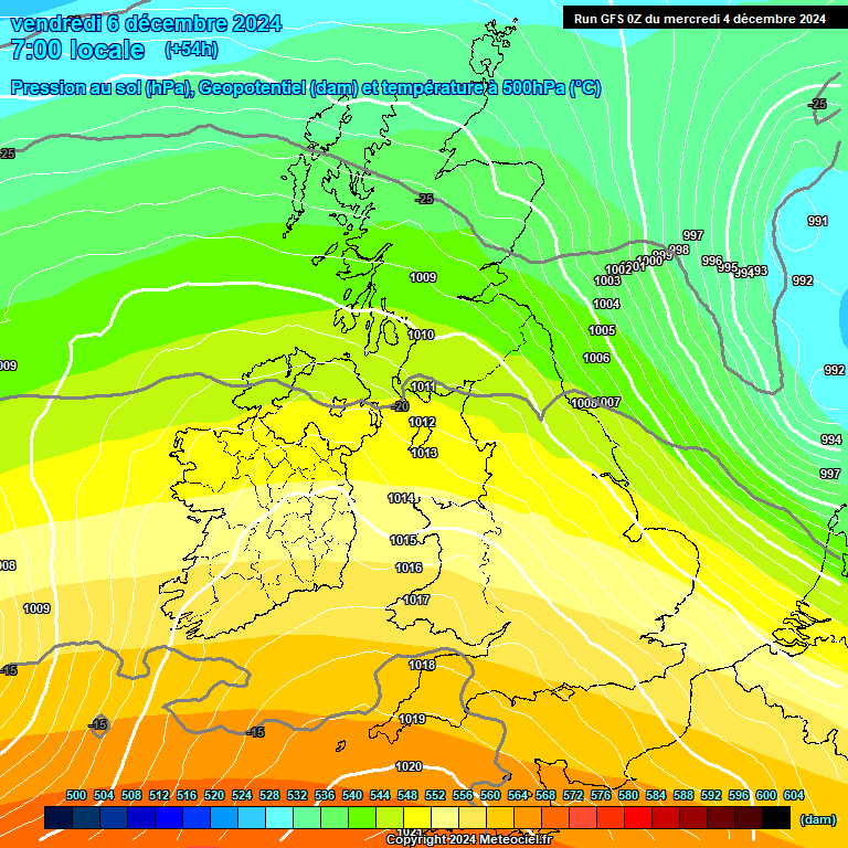 Modele GFS - Carte prvisions 