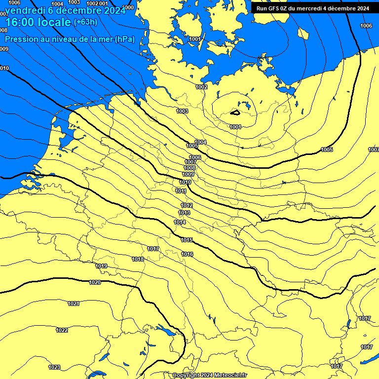 Modele GFS - Carte prvisions 