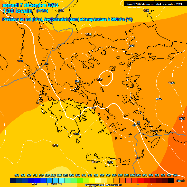 Modele GFS - Carte prvisions 