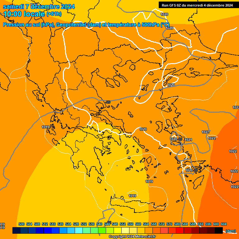 Modele GFS - Carte prvisions 