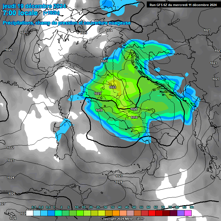 Modele GFS - Carte prvisions 