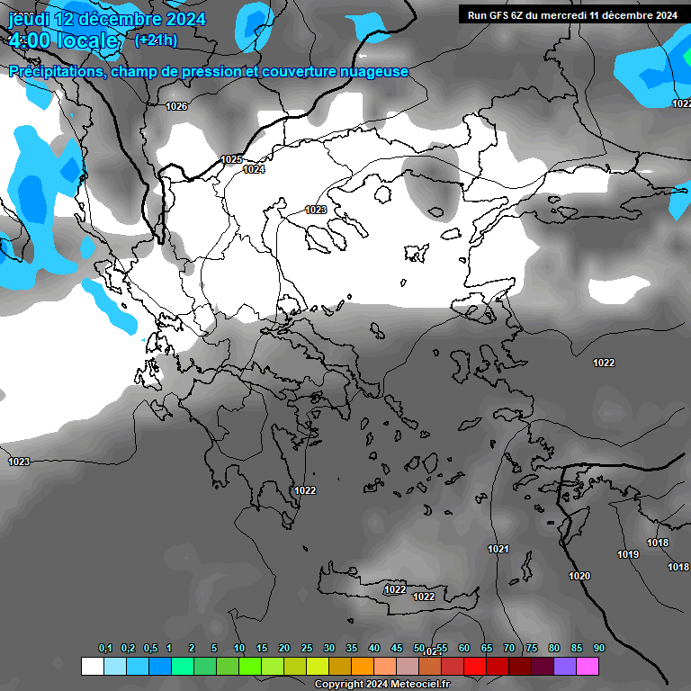 Modele GFS - Carte prvisions 