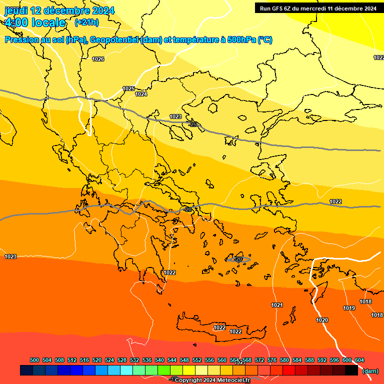 Modele GFS - Carte prvisions 