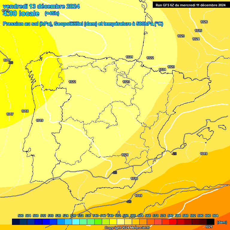 Modele GFS - Carte prvisions 