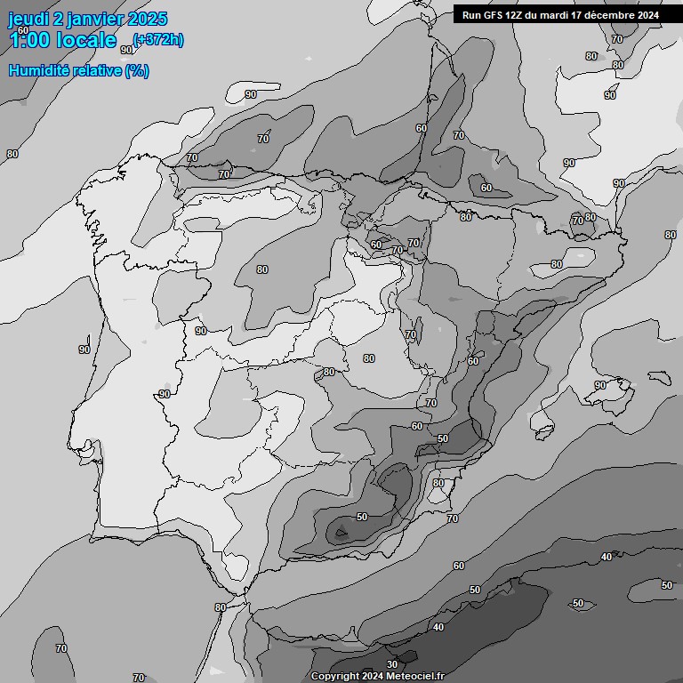 Modele GFS - Carte prvisions 