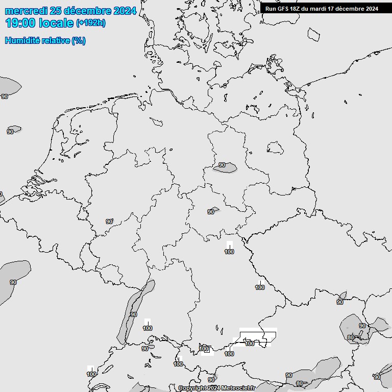 Modele GFS - Carte prvisions 