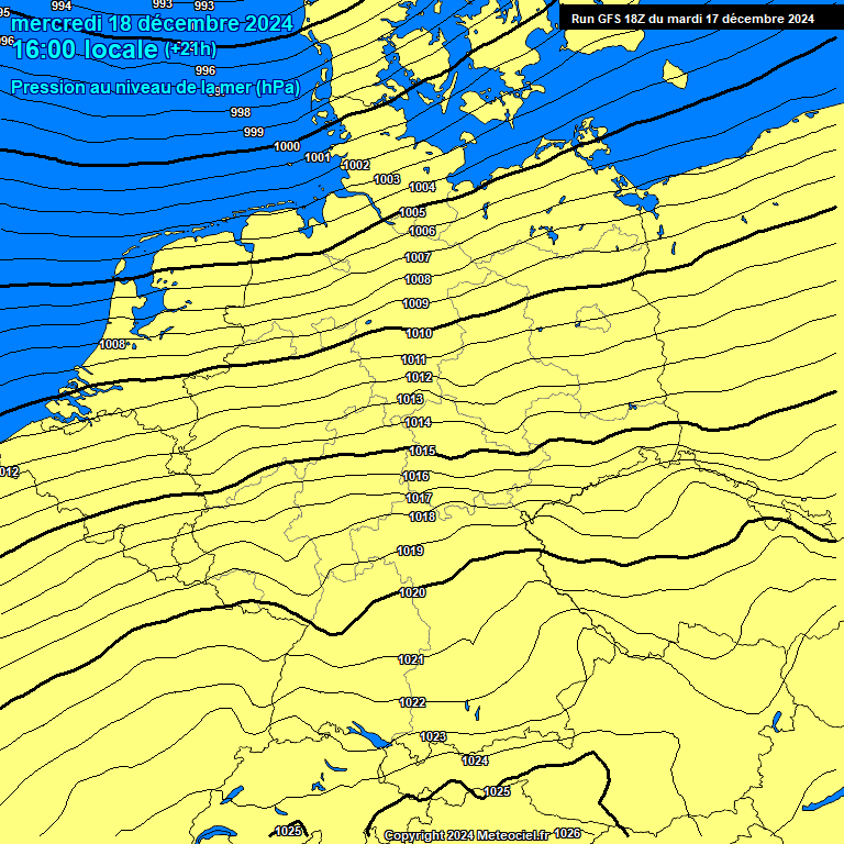 Modele GFS - Carte prvisions 