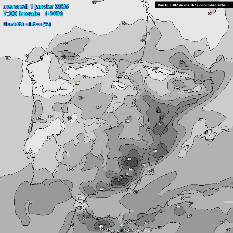 Modele GFS - Carte prvisions 