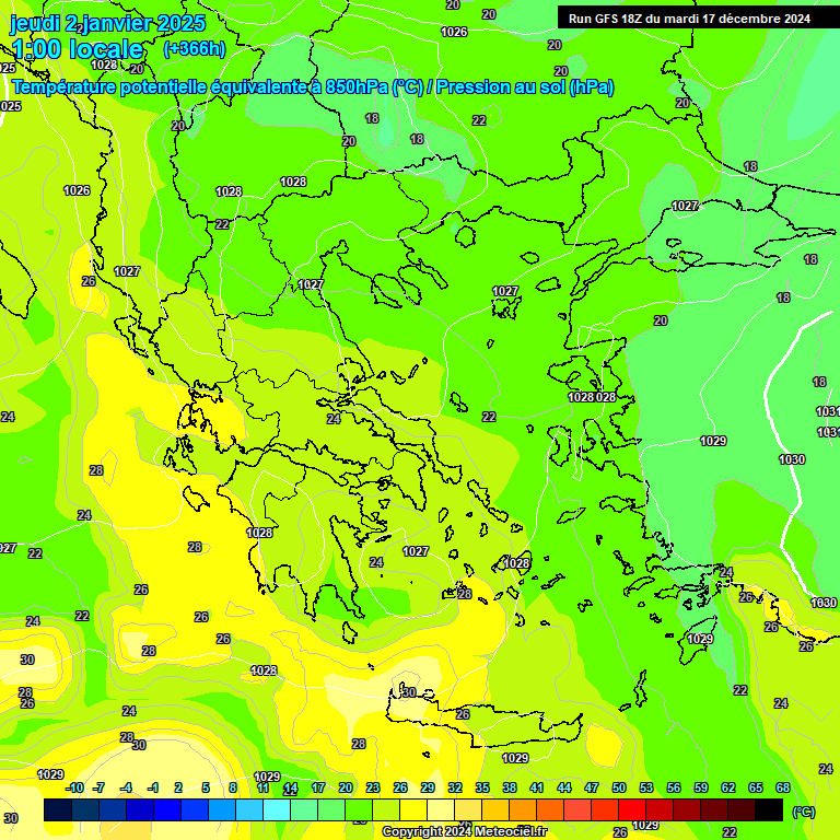 Modele GFS - Carte prvisions 