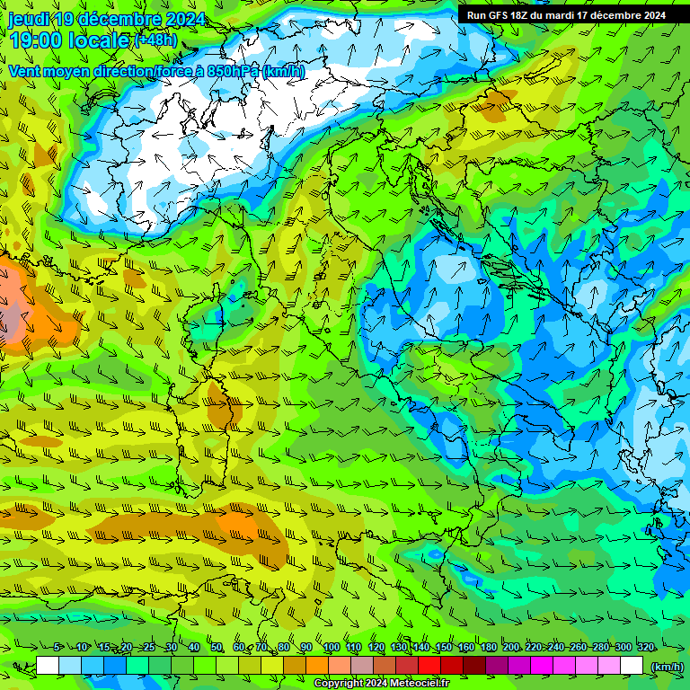 Modele GFS - Carte prvisions 