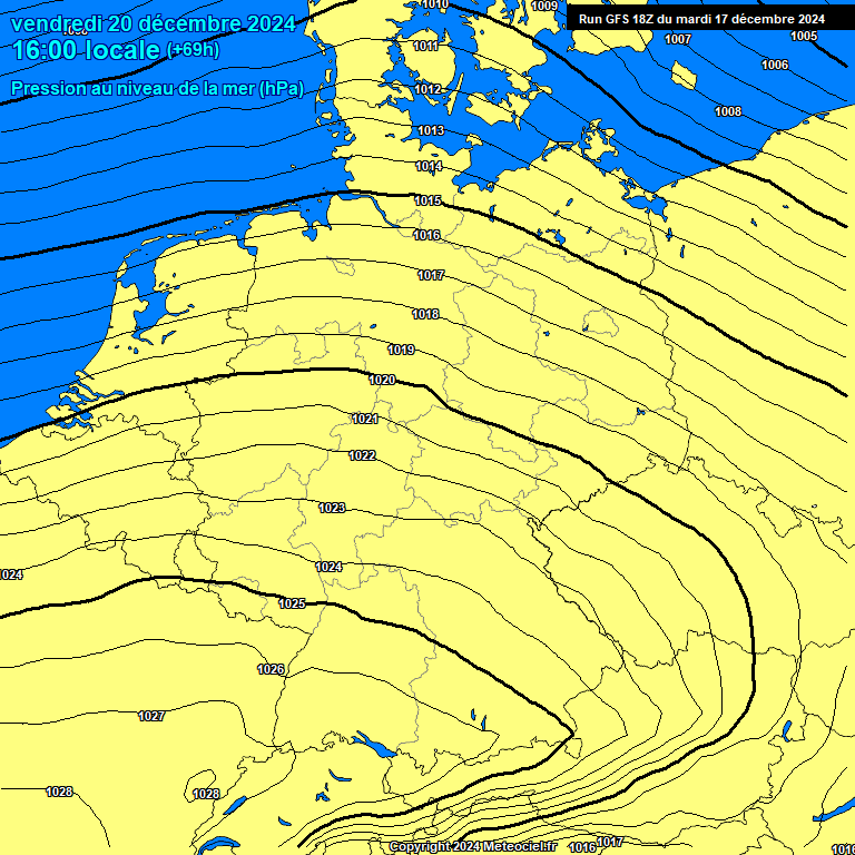 Modele GFS - Carte prvisions 