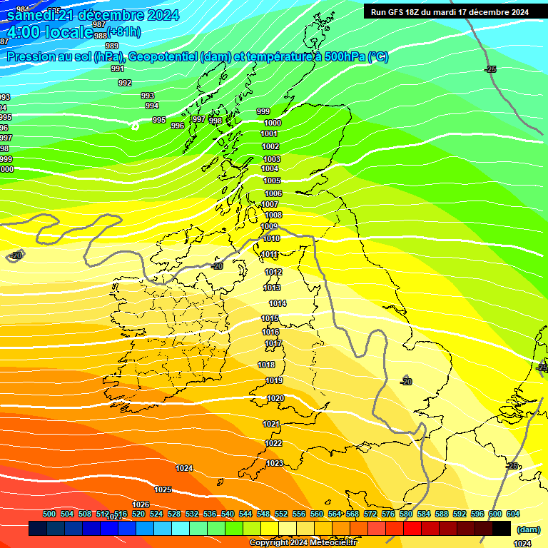 Modele GFS - Carte prvisions 