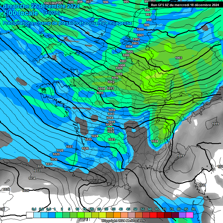 Modele GFS - Carte prvisions 