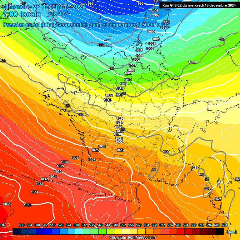 Modele GFS - Carte prvisions 