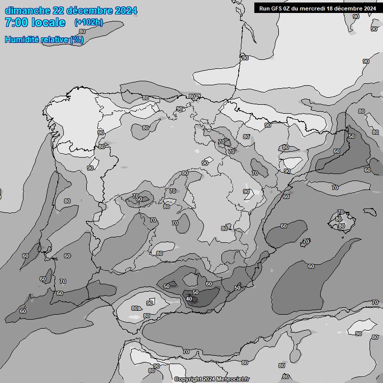 Modele GFS - Carte prvisions 