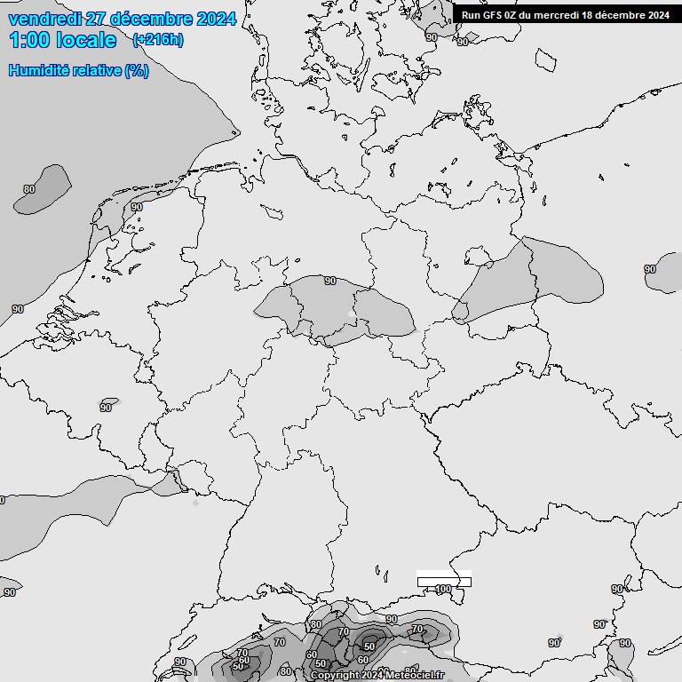 Modele GFS - Carte prvisions 