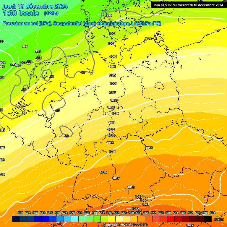 Modele GFS - Carte prvisions 