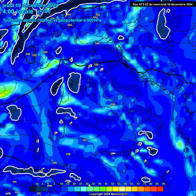 Modele GFS - Carte prvisions 