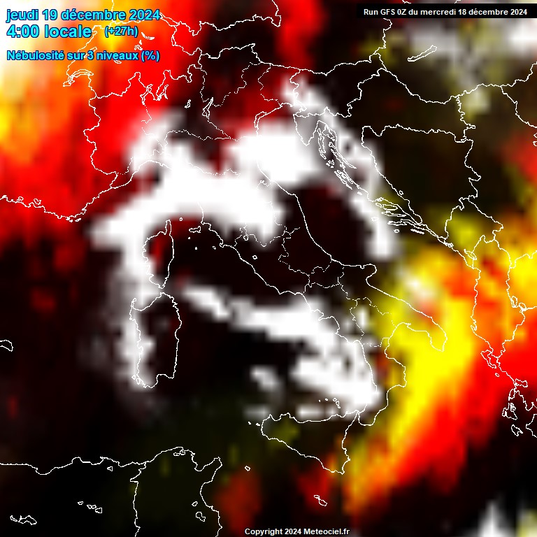 Modele GFS - Carte prvisions 