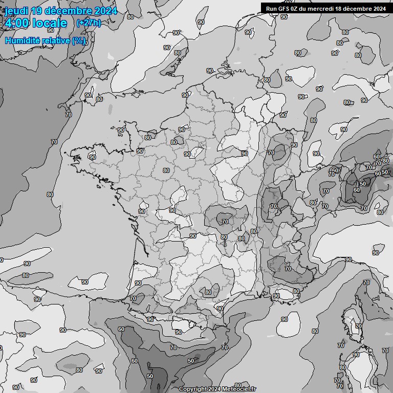 Modele GFS - Carte prvisions 