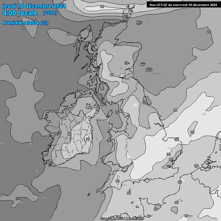 Modele GFS - Carte prvisions 