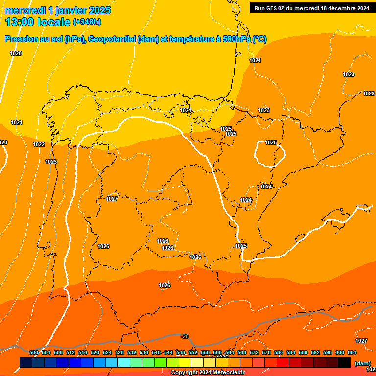 Modele GFS - Carte prvisions 