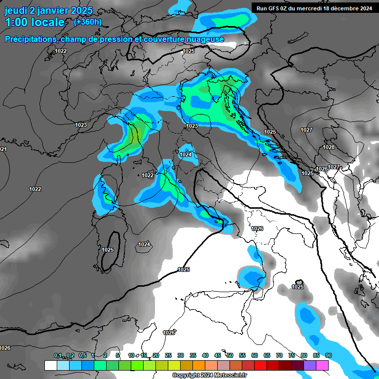 Modele GFS - Carte prvisions 