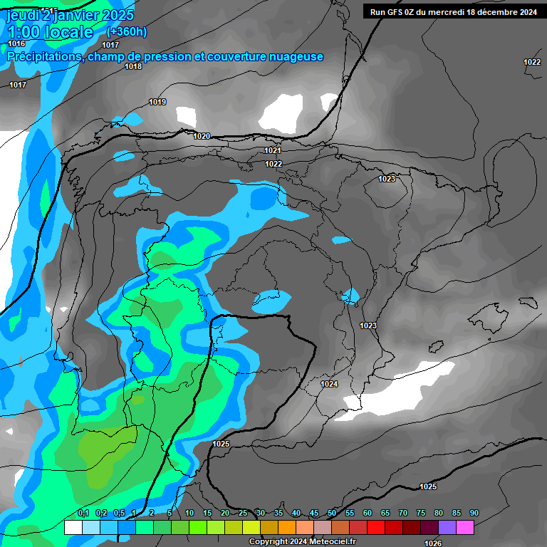 Modele GFS - Carte prvisions 