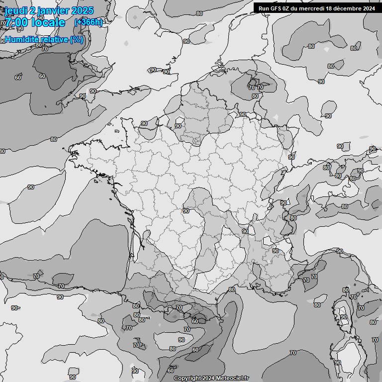 Modele GFS - Carte prvisions 